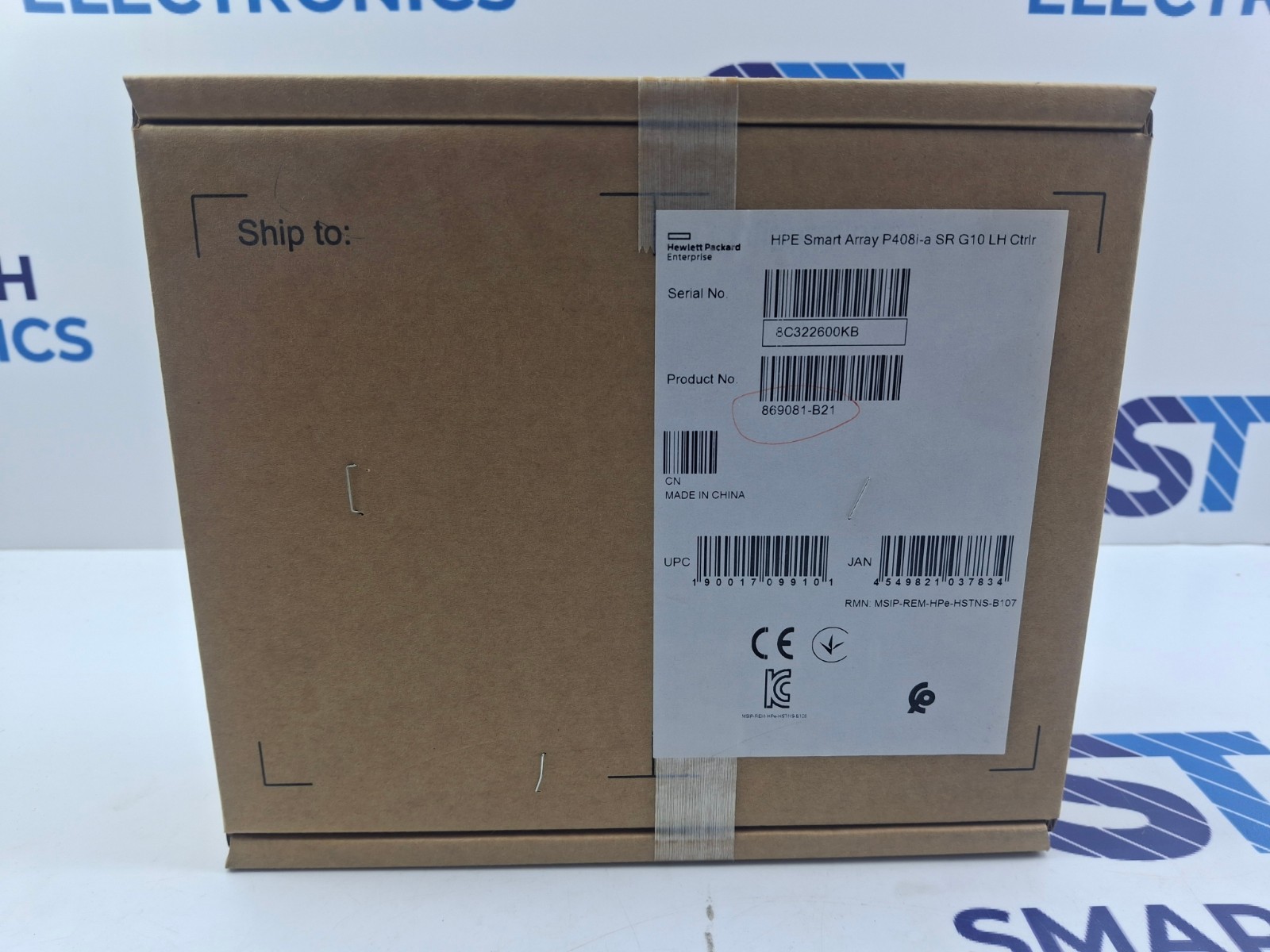 869081-B21	HEWIETT PACKARD	HPE Smart Array P408i-a SR G10 LH Ctrlr