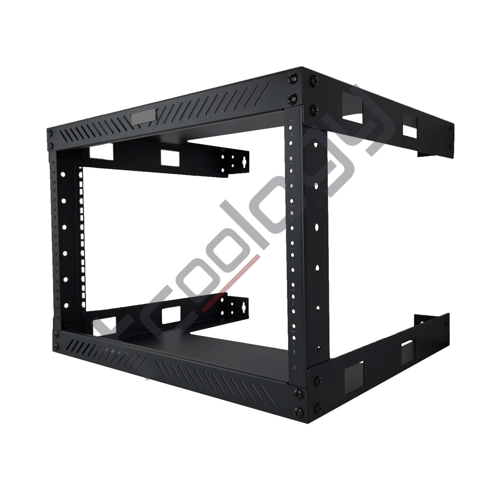 TCoology 6U Wall Mount Open Frame 19'' Server Rack Threaded 17.5 Inch Depth