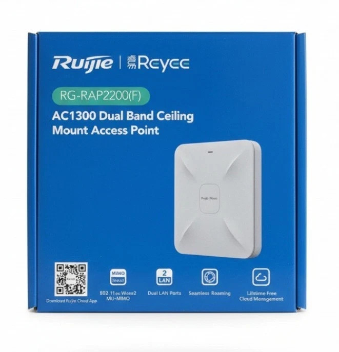 Ruijie Reyee RG-RAP2200-F AC1300 Ceiling Mount WiFi 5 AP Dual Band 1267Mbps