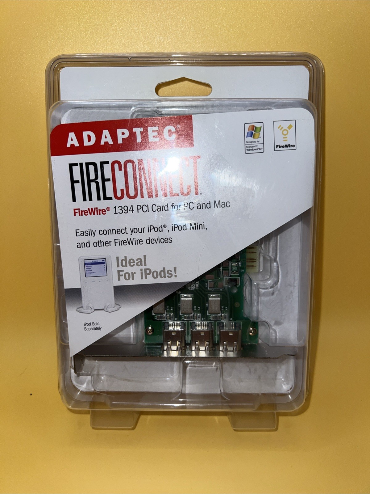 ADAPTEC FIRECONNECT 3-Port FireWire Card for Desktop PC & Mac AFW-4300CS Kit