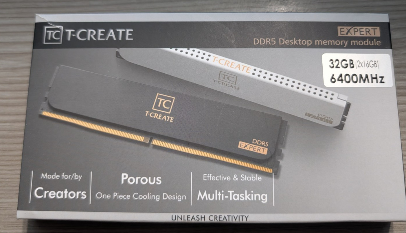 TEAMGROUP T-Create Expert 32GB (2x16GB) DDR5-6400 CL32 Desktop RAM Black