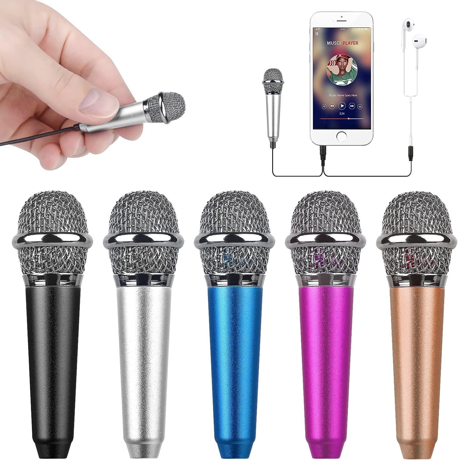 Mini Portable Vocal/Instrument Microphone for Voice Video Recording Singing,V...