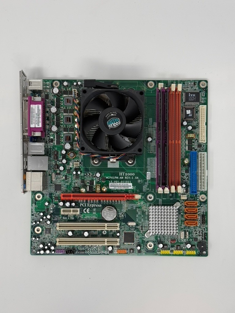 Gateway ECS MCP61PM-AM Motherboard AM2 Athlon 64 X2 2GB RAM Cooler I/O Shield