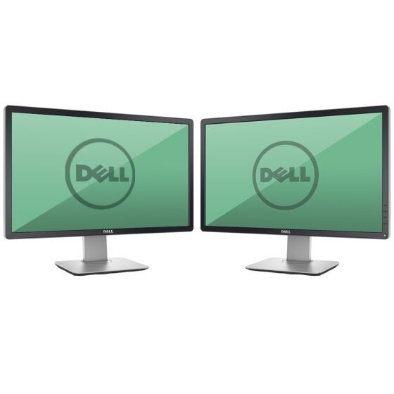DUAL DELL HP Matching 22"23" Widescreen LCD Monitors w Stand Cables VGA Gaming A