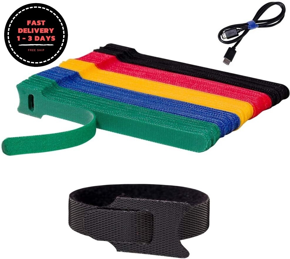 100 bridas reutilizables de 6 pulgadas para cables, organizadores de cables