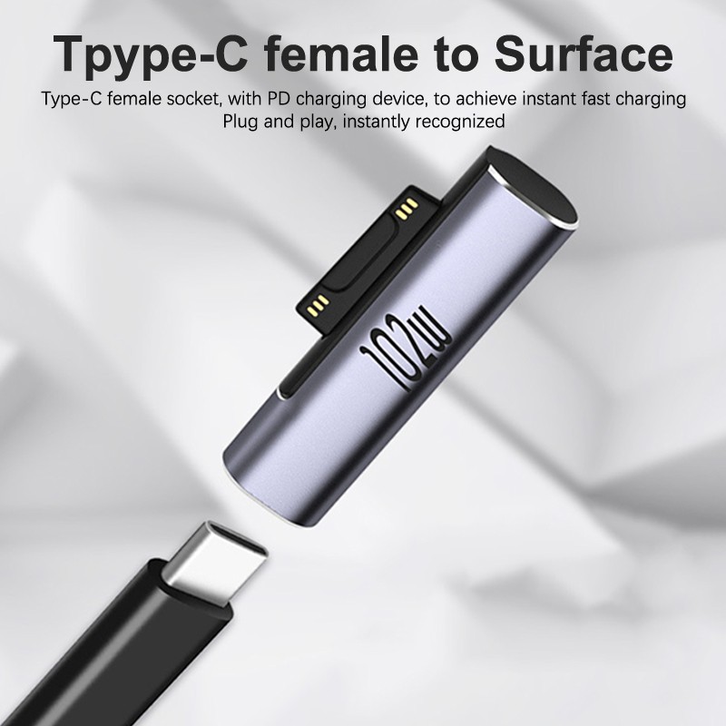 Type C PD Fast Charging Plug 102W USBC Adapter Converter For Microsoft Sueface