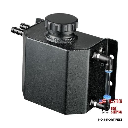 Coolant Overflow Tank, Aluminum Radiator Tank, Reservoir Expansion 1L Black