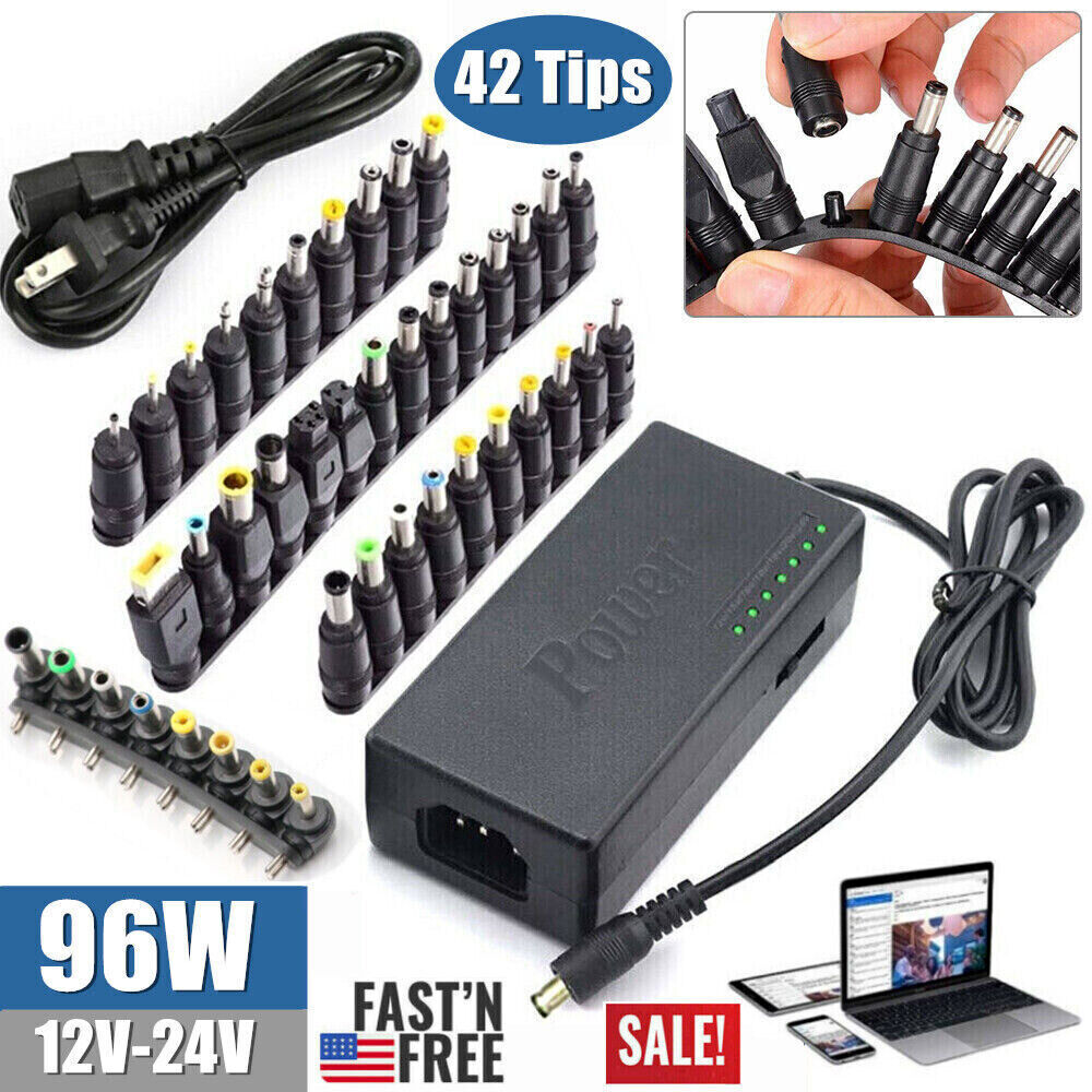 42 Tips 96W Universal Power Supply Charger for Laptop Notebook AC/DC Power New