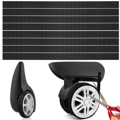 8Pcs Silicone Luggage Cover Protector - Silent Protection Suitcase Wheel