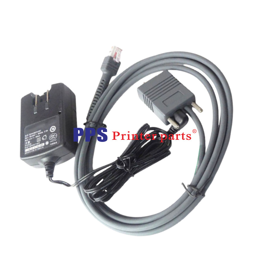 Scanner 6FT RS232 Serial Cable + AC Power Adapter Fit For Motorola Symbol LS2208
