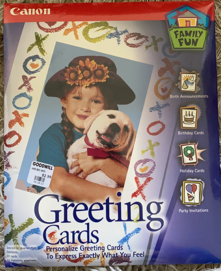 Canon Greeting Cards 20 Cards 20 Envelopes New Sealed Package