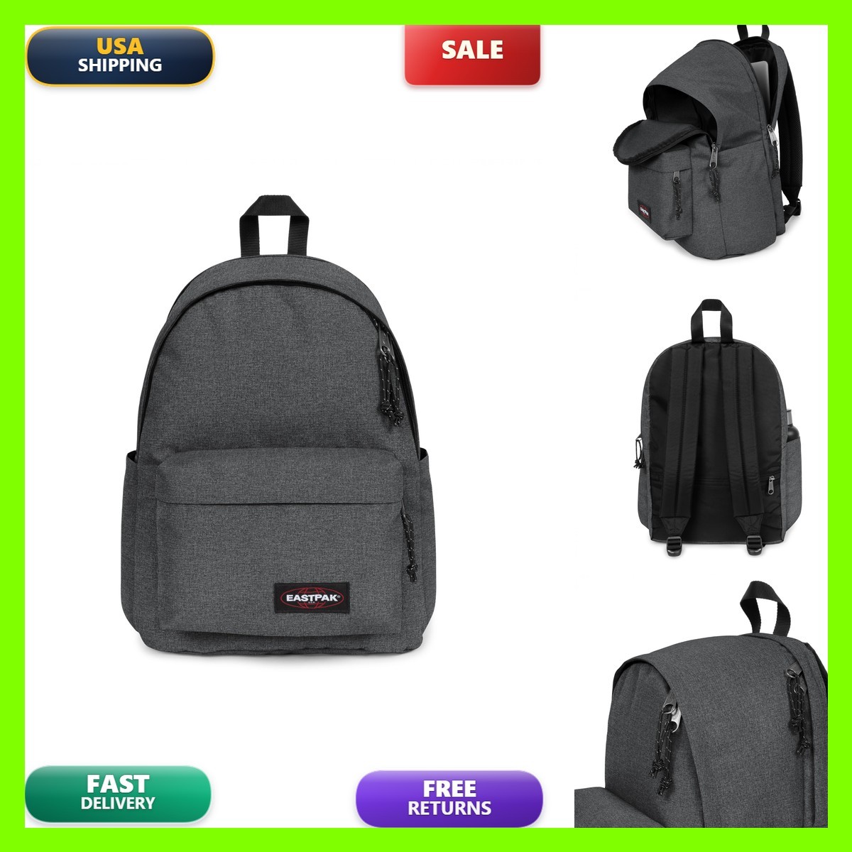EASTPAK Day Office 31L Backpack with Laptop Sleeve Black Denim