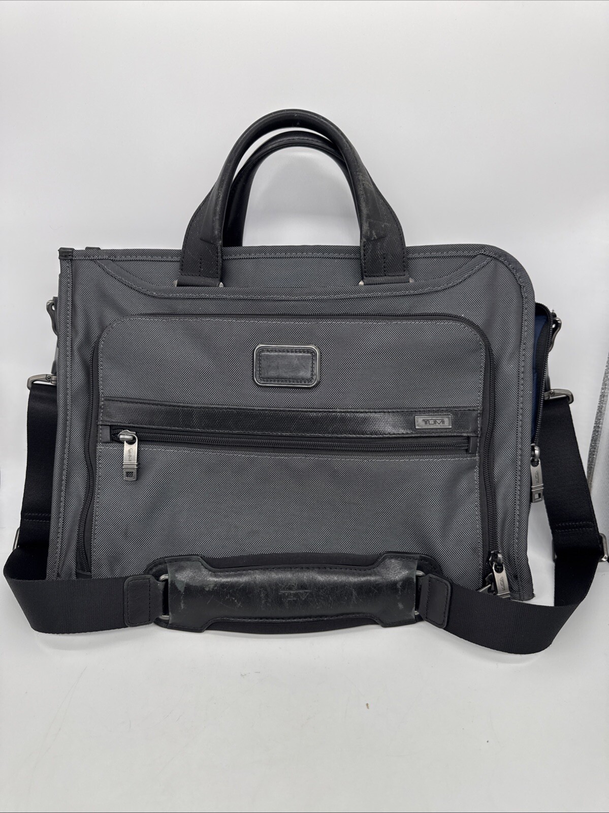 Tumi Alpha II Slim Deluxe Pewter Portfolio Briefcase Laptop Ballistic 26120PW2
