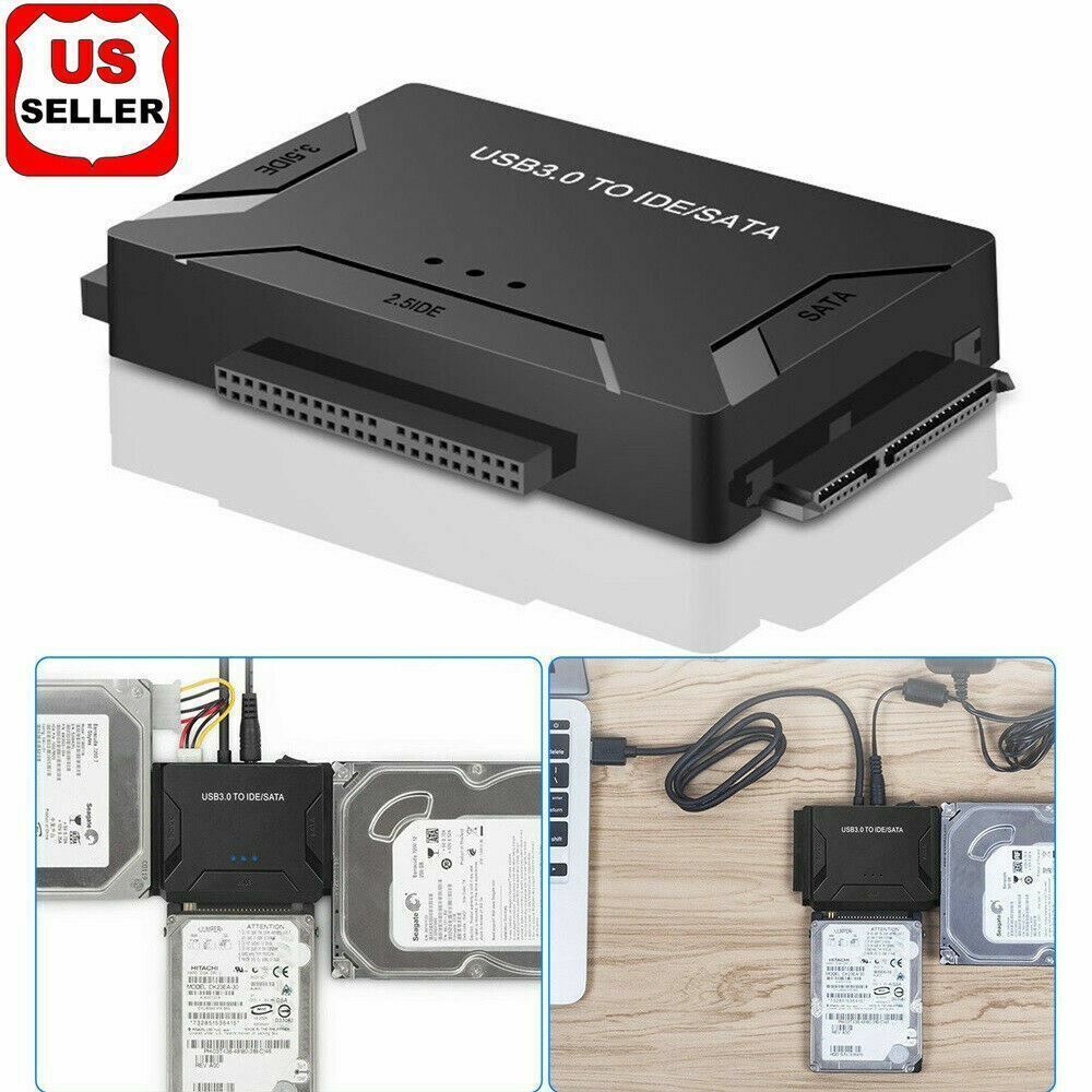 USB 3.0 to IDE & SATA Converter External Hard Drive Adapter Kit 2.5"/3.5" Cable