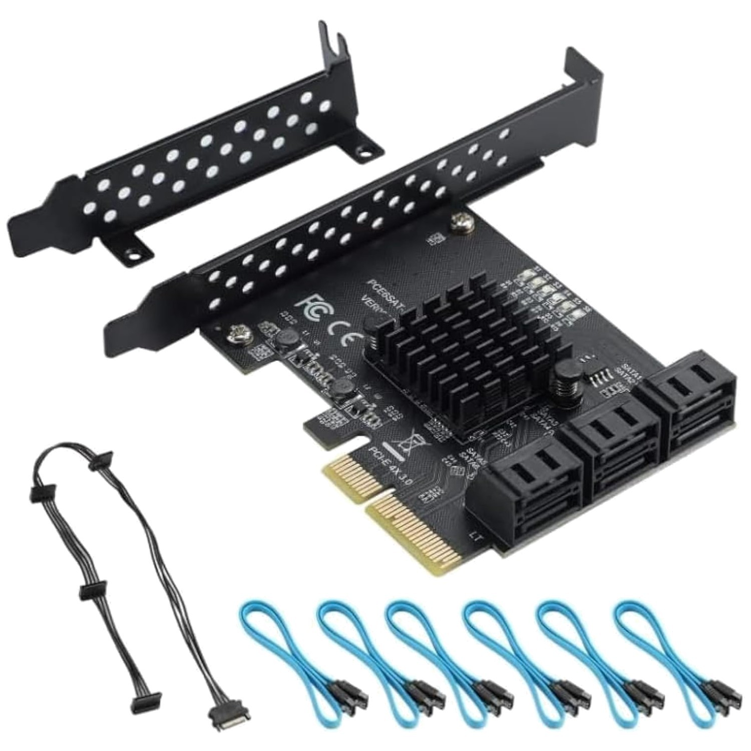 6 Ports SATA Controller Card with Cables