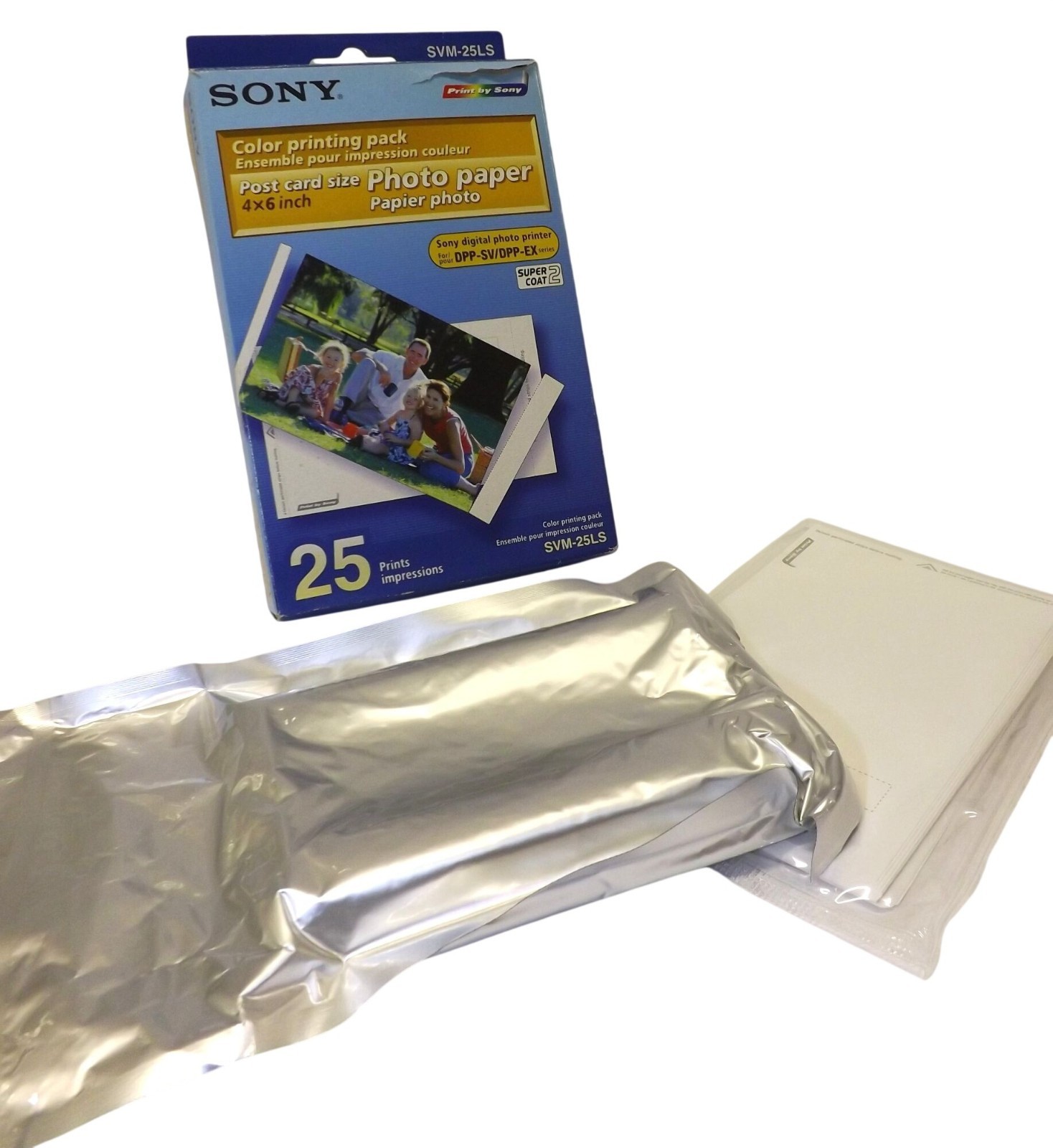 Sony SVM-25LS 4x6 Inch Photo Paper For Digital Printers 25 Sheets Super Coat