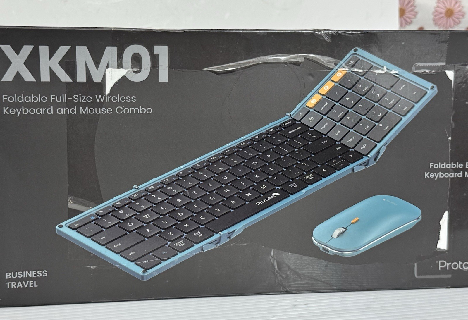 ProtoArc Foldable Keyboard and Mouse XKM01 Folding Wireless Keyboard Mouse Combo