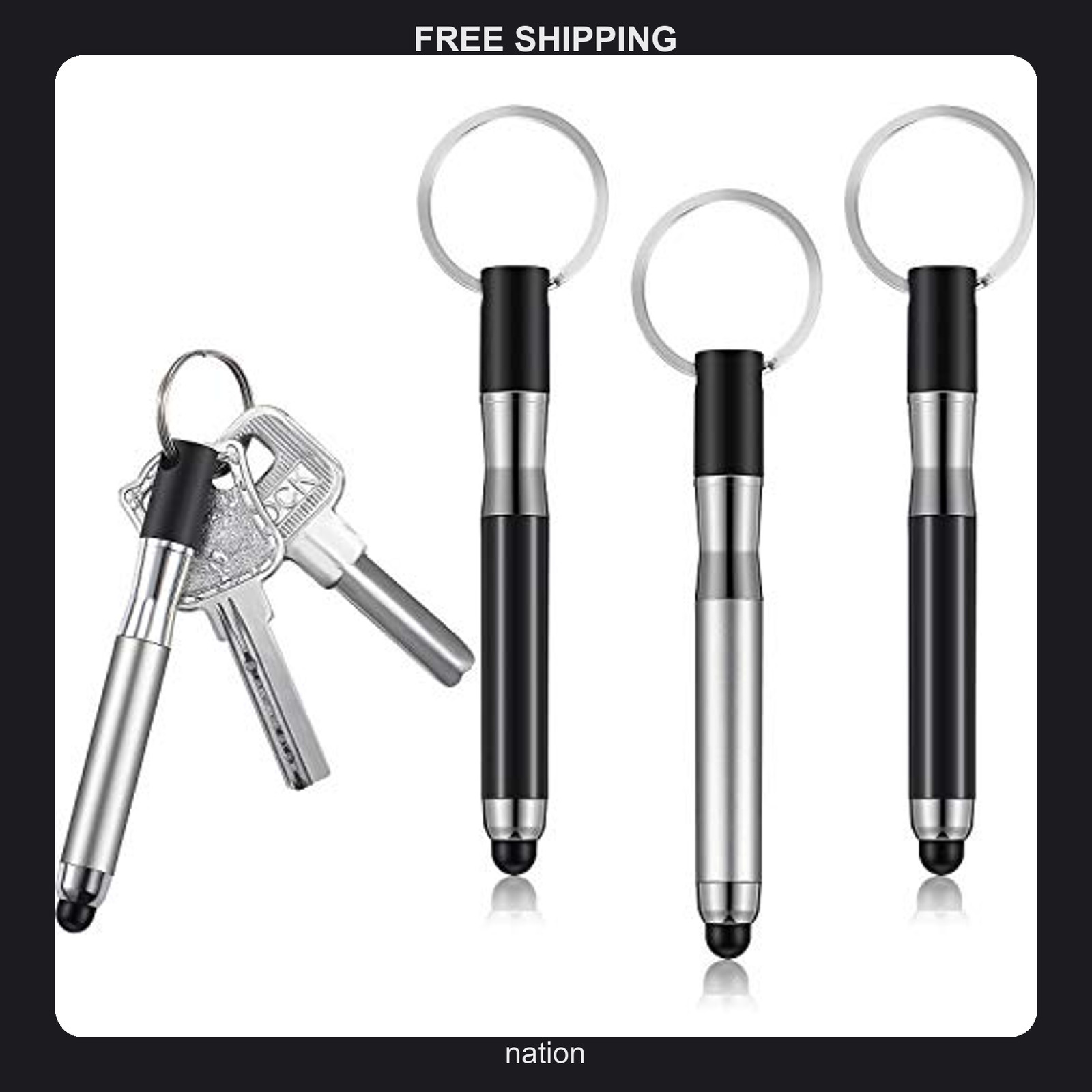4 Pack Mini Stylus Pens with Keychain for Touchscreen Devices