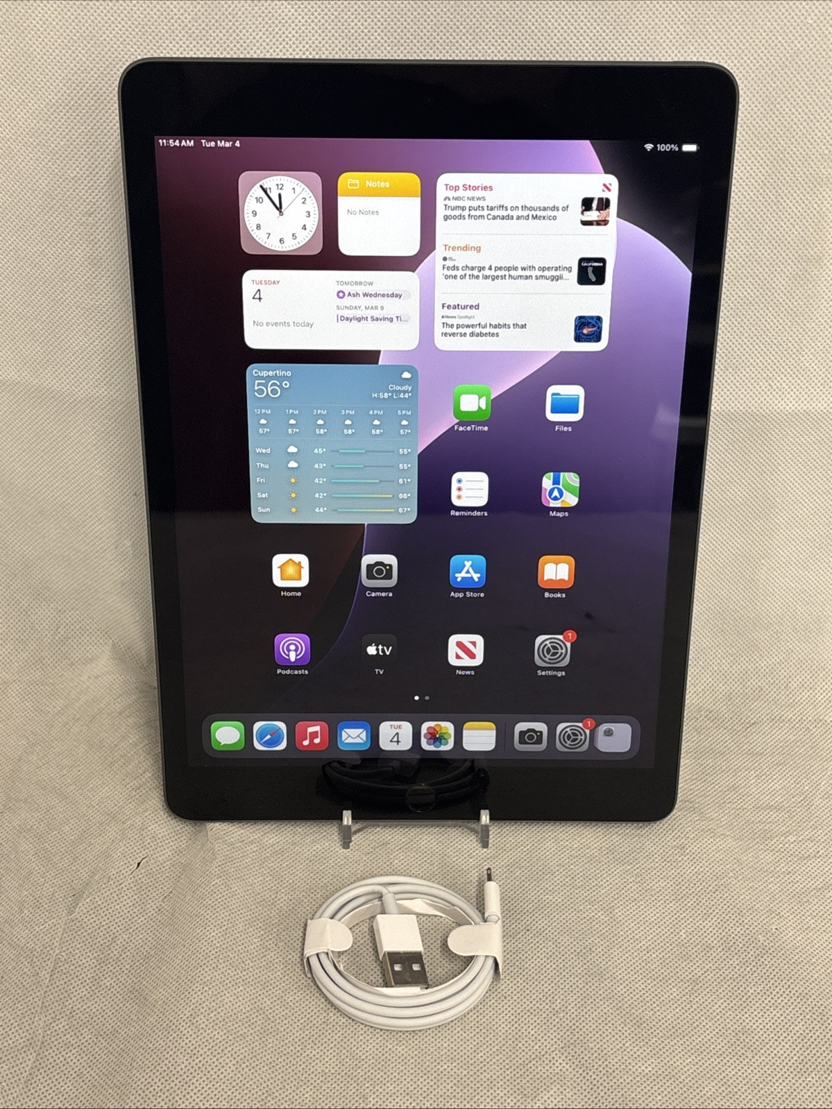 Apple iPad (9th Generation) A2602 256 GB, Wi-Fi, 10.2 in - Space Gray