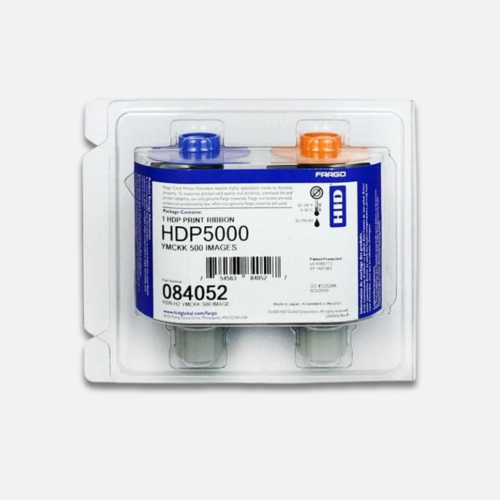 Fargo HID 084052 YMCKK Color Ribbon 500 Images for HDPii HDP5000 Series