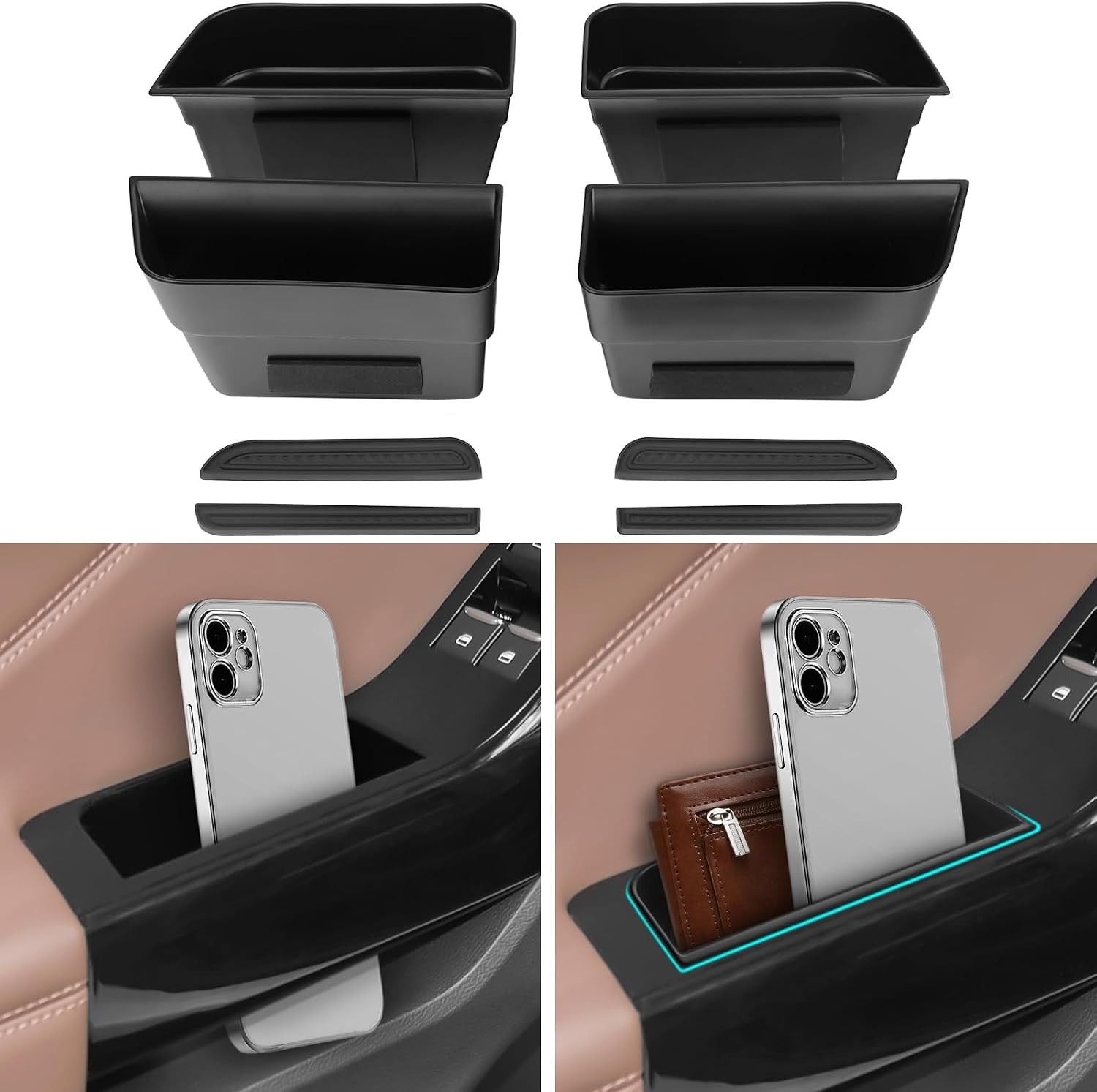 4PCS Door Grab Tray Door Organizer for Ford Explorer 2020 2021 2022 2023 2024...