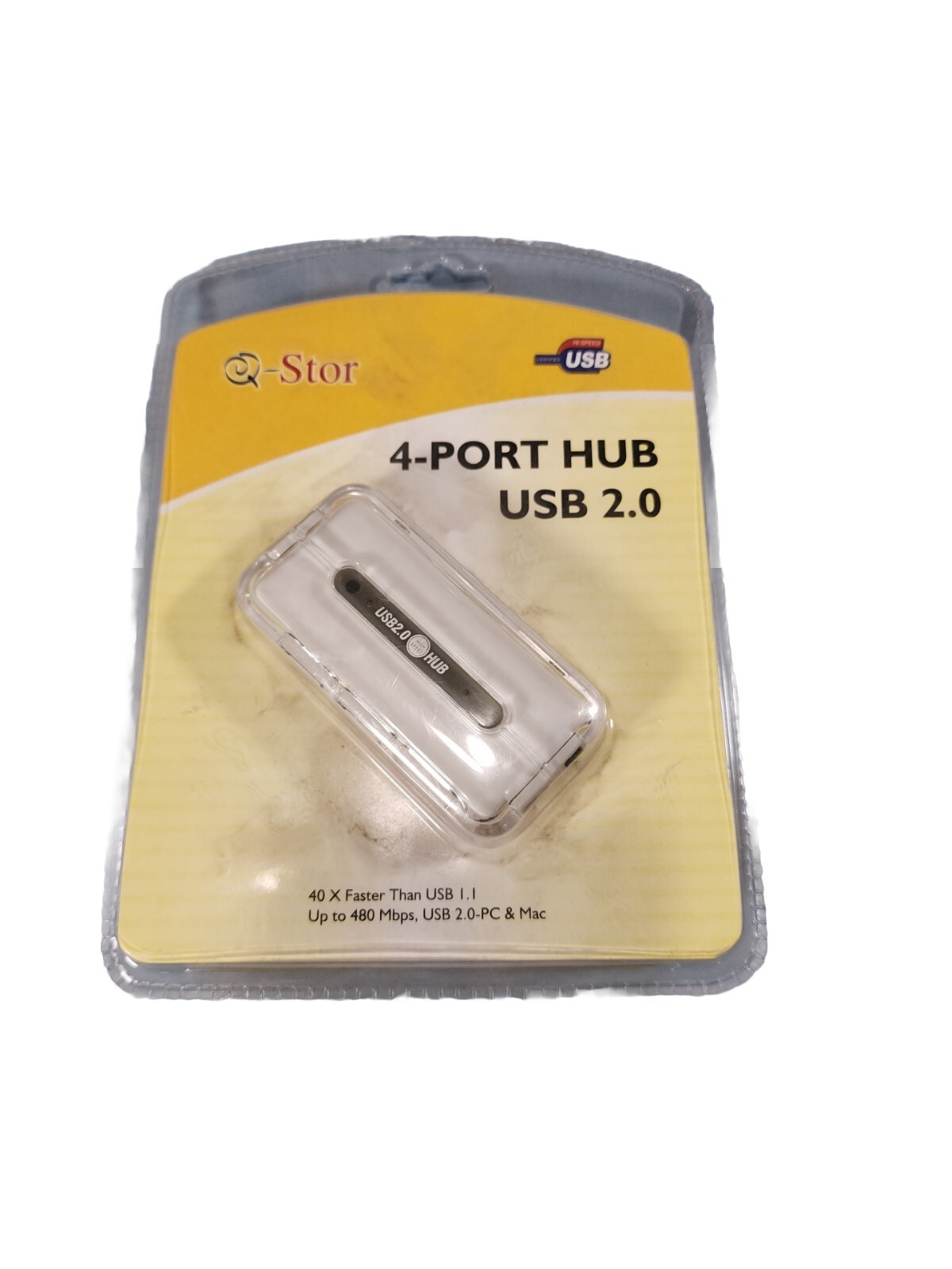 Q-Stor USB 2.0 4-Port High Speed Hub with USB Cable Model QU24WR
