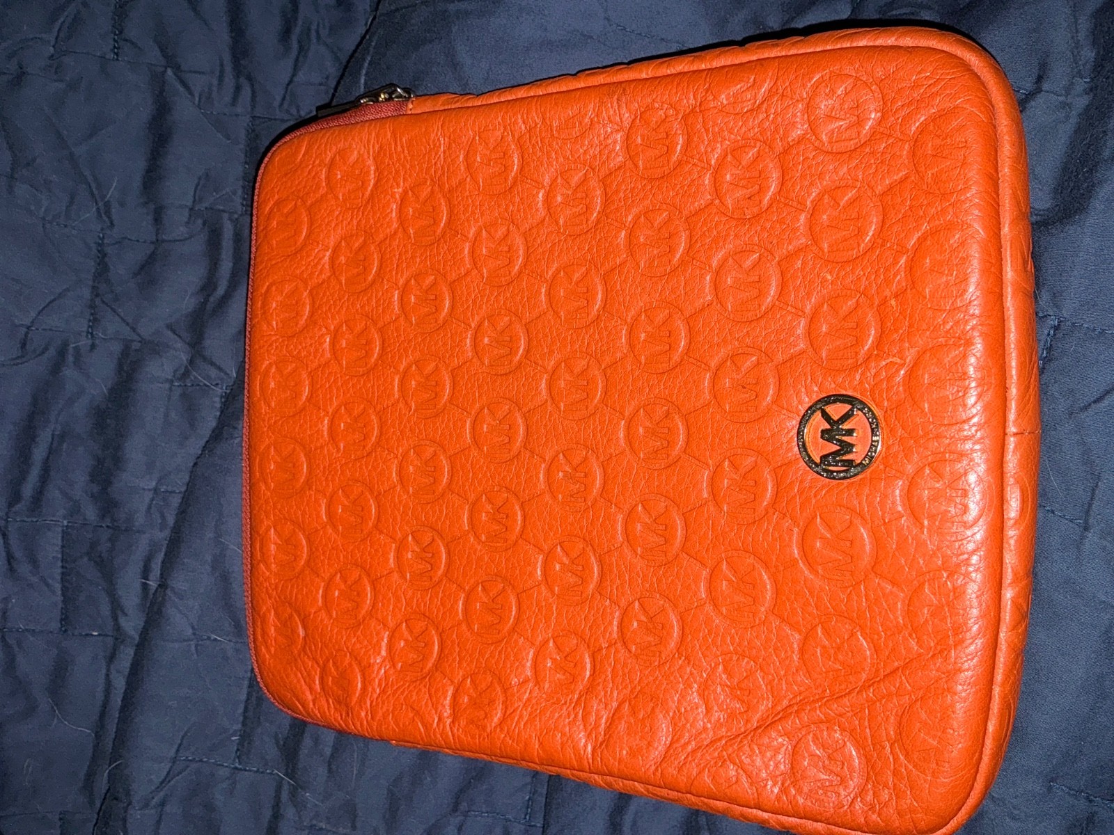 Michael Kors Persimmon Genuine Leather Ipad Case 10”x8.5”