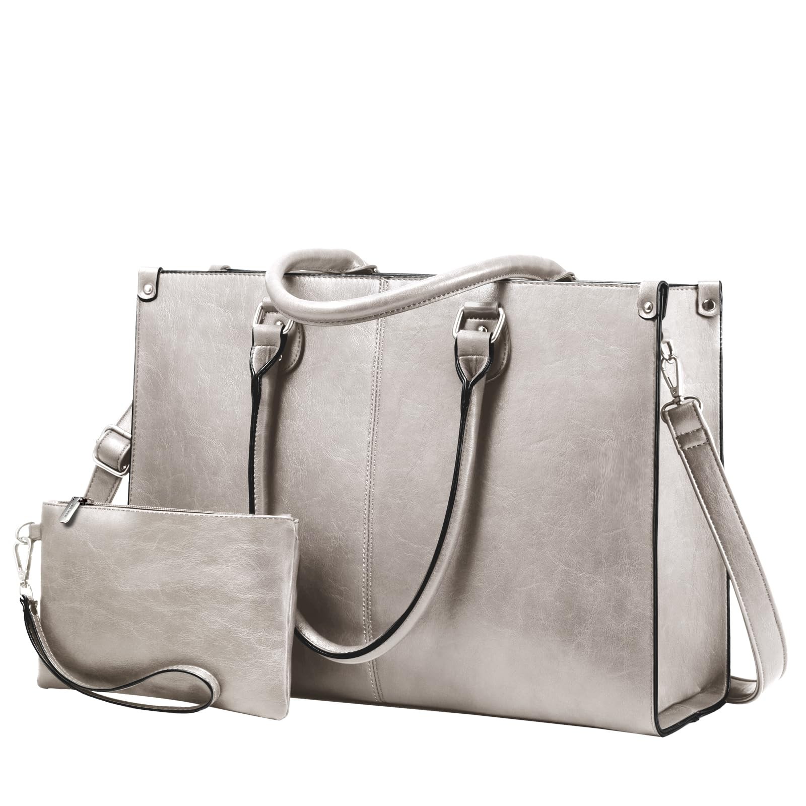 LOVEVOOK Laptop Tote Bag for Women, 15.6 Inch inch, Smoke Gray