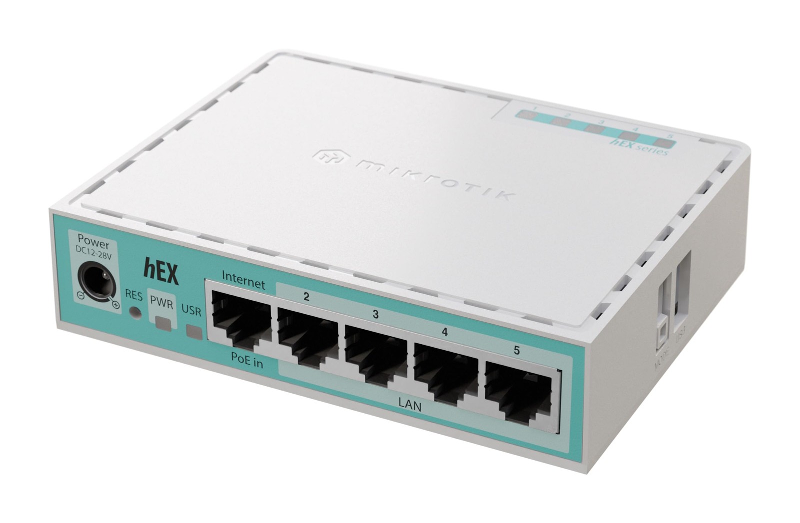 Mikrotik - hEX 5 Port Gigabit 512Mb RAM Router (E50UG) Turquoise