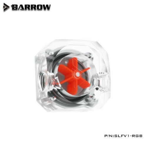 Barrow SLFV1-RGB G1/4" Water Flow Meter Indicator with aRGB LED, Red