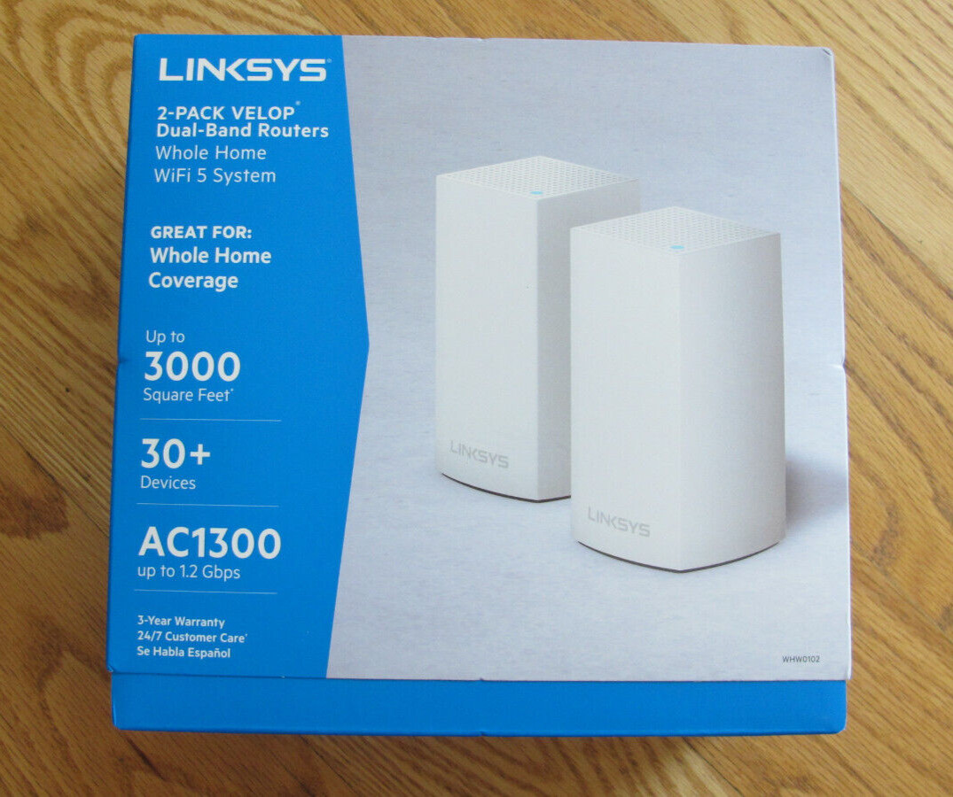 Linksys Velop AC2600 Dual-Band Mesh Wi-Fi 5 System 2 Pack WHW0102