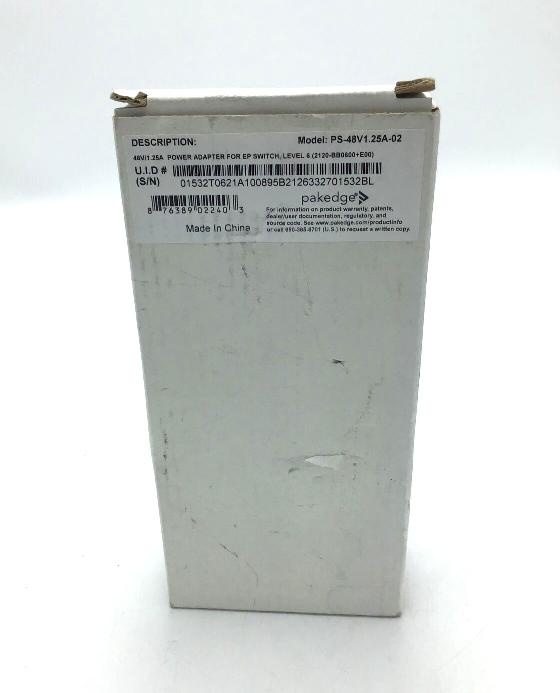 Pakedge Power Adapter for EP Switch, PS-48V1.25A-02, 48V 1.25A, Genuine