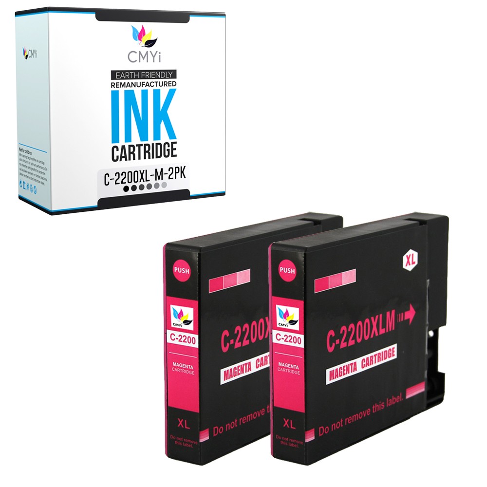 CMYi 2-Pack Compatible PGI-2200XL Magenta Ink Cartridge fits Canon MAXIFY MB5420