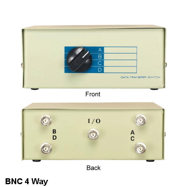 KNTK 4-Way BNC Manual Data Transfer Switch Box for Coaxial Display CCTV Security