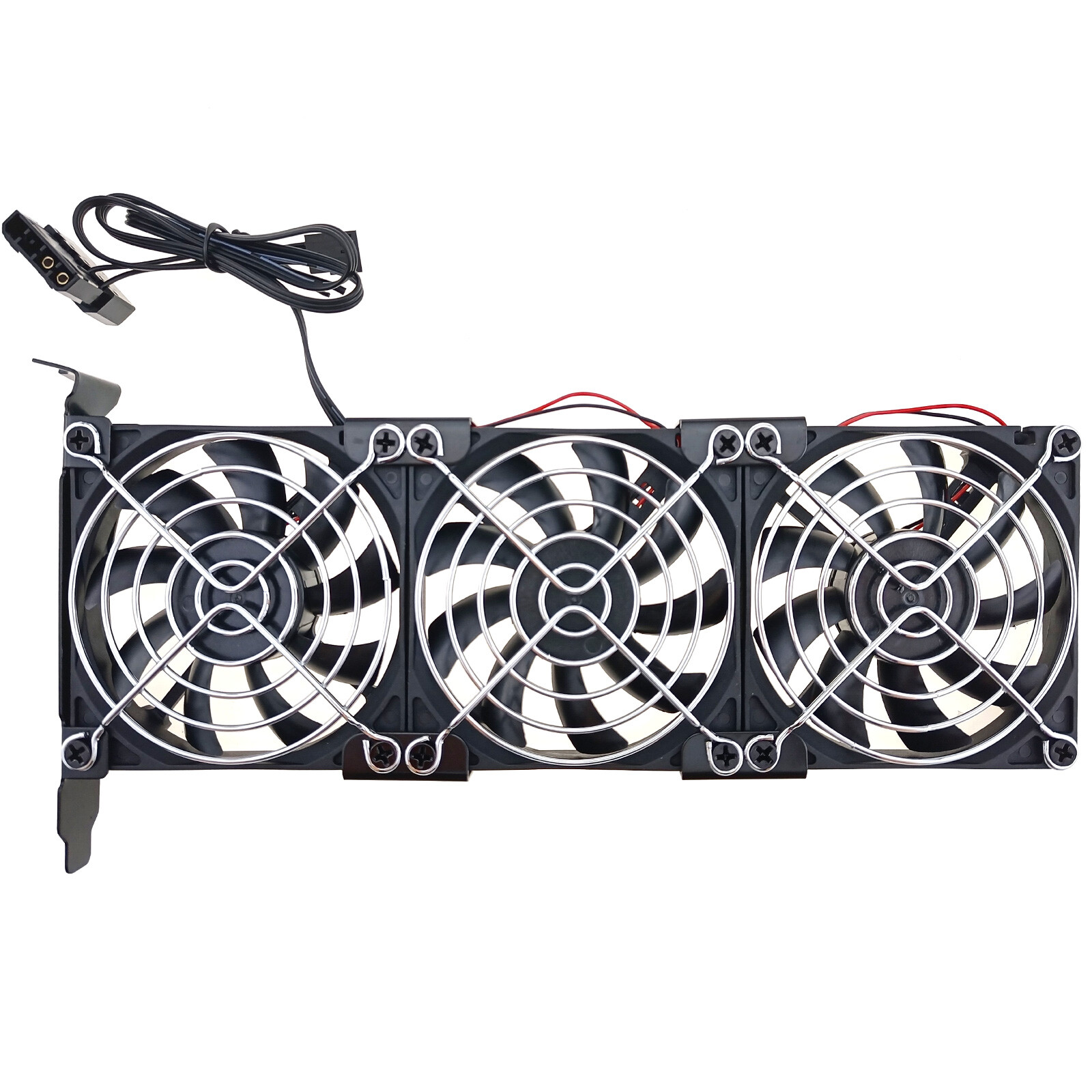 PCIe Slot Slim Cooler Triple 80mm Fan PC Graphics Card Cooling 3500rpm 12V Power