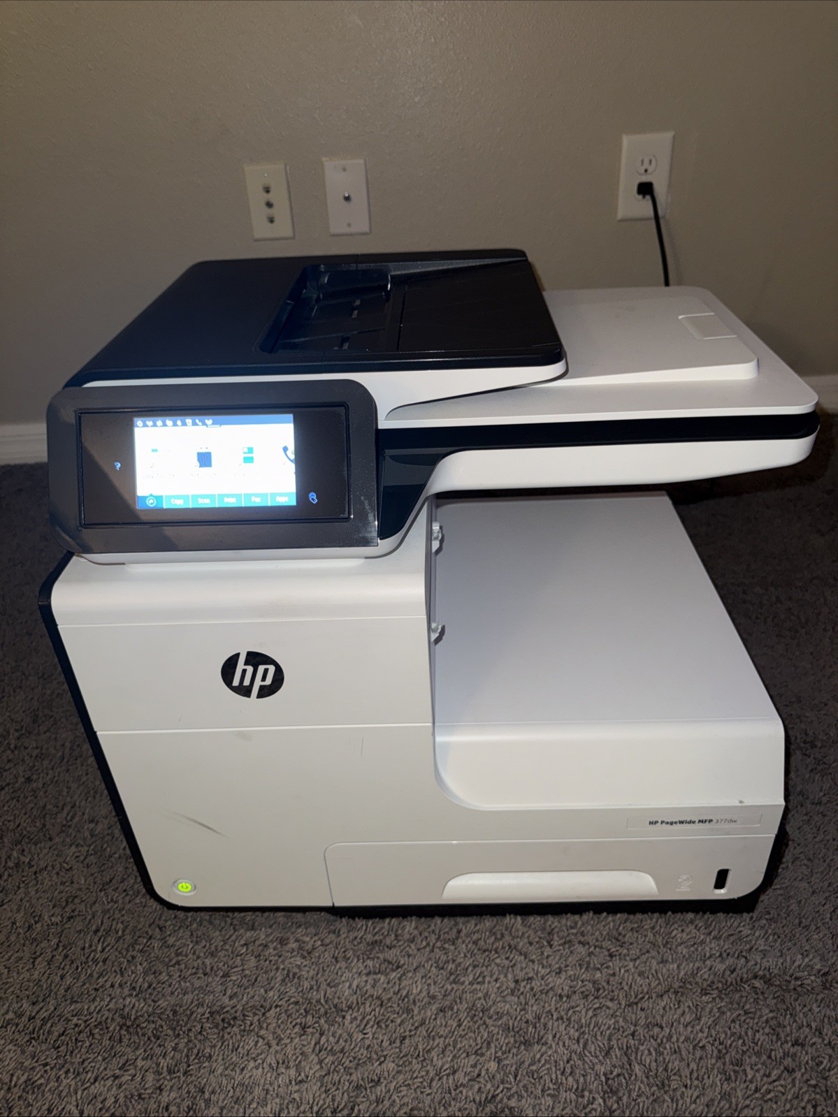 HP PageWide MFP 377dw All-In-One Color Printer With Power Cord, Needs Ink