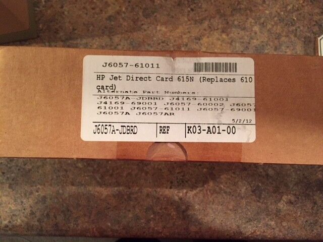 HP J6057-61011 Jet Direct Card 615N (Replaced 610 Card) J6057A-JDBRD New in Box