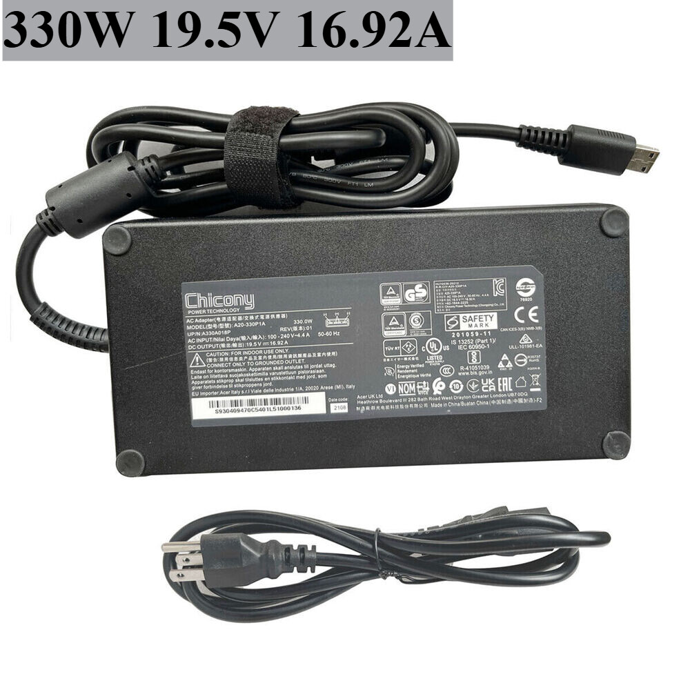 Original Chicony 330W 19.5V AC Adapter for MSI GP76 GP66 A20-330P1A Charger