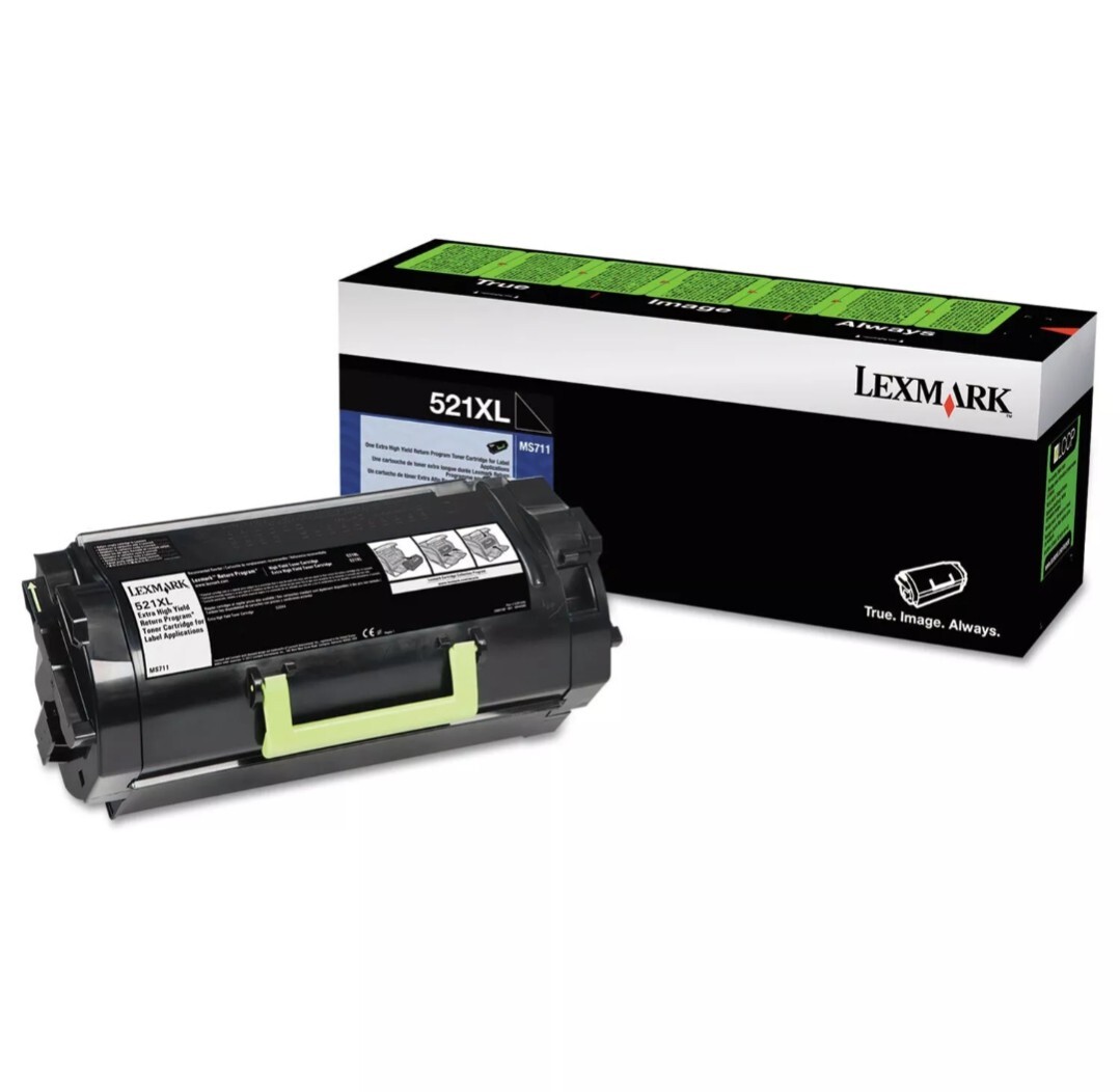 Lexmark 52D1X0L, 521XL Genuine OEM Black High Yield Toner Ink Cartridge 
