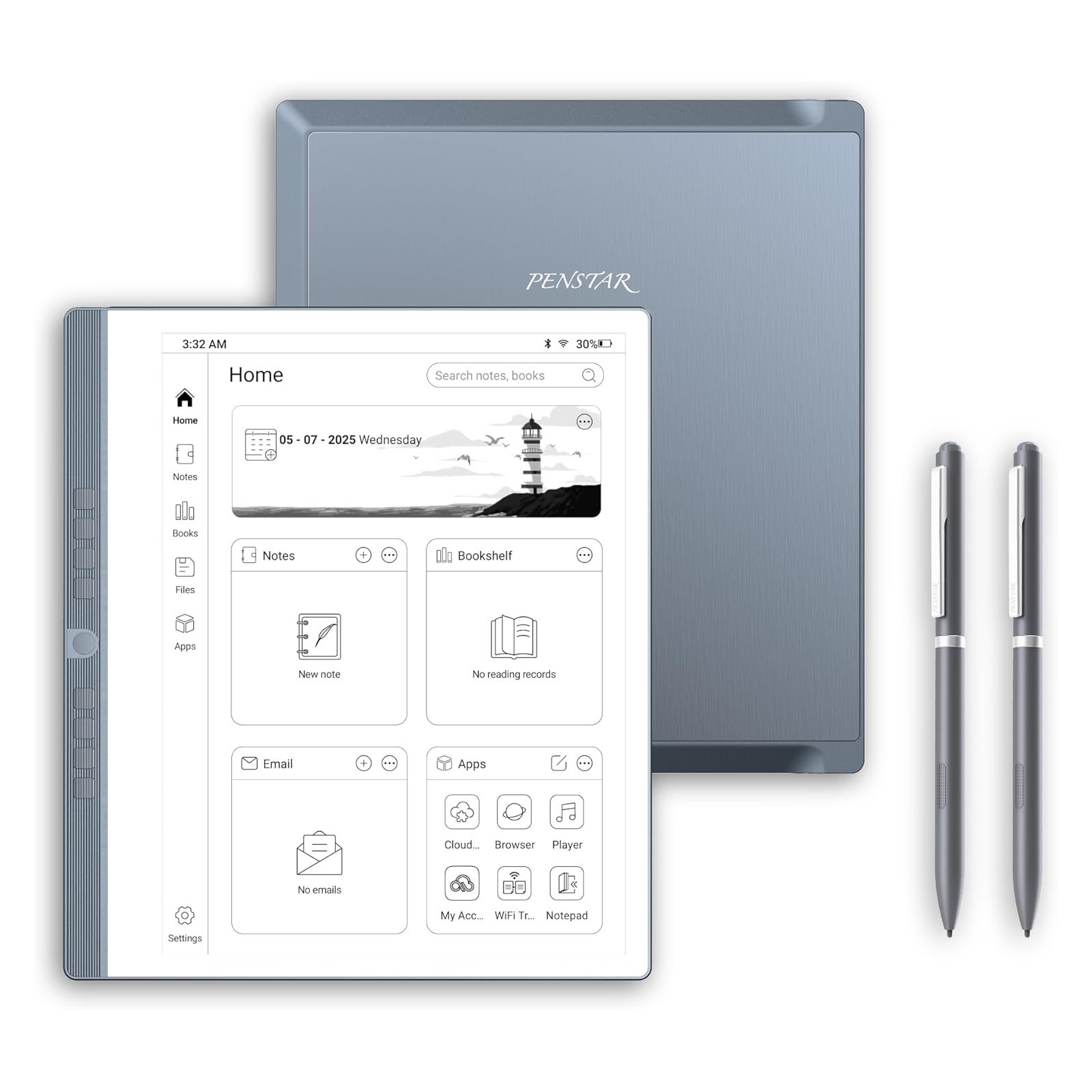 Penstar eNote 2 Paper Tablet Bundle 10.3-inch Pen with Folio Cover & Two B5 Pens