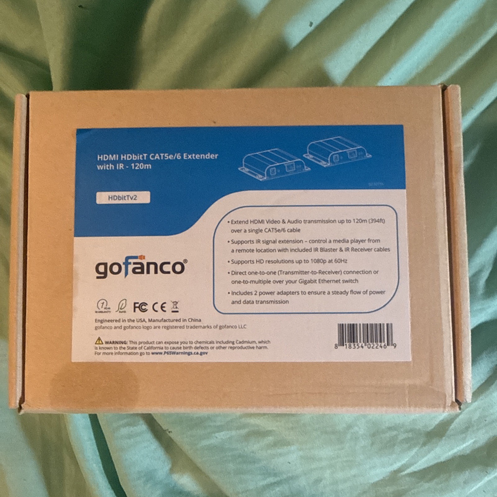 gofanco HDMI Extender Over IP 1080p IR CAT5e/6 Up to 394ft HDbitTv2 Balun