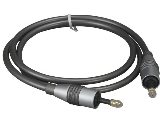 12ft Mini Toslink Optical Cable, Molded Type, Male to Male, Gray