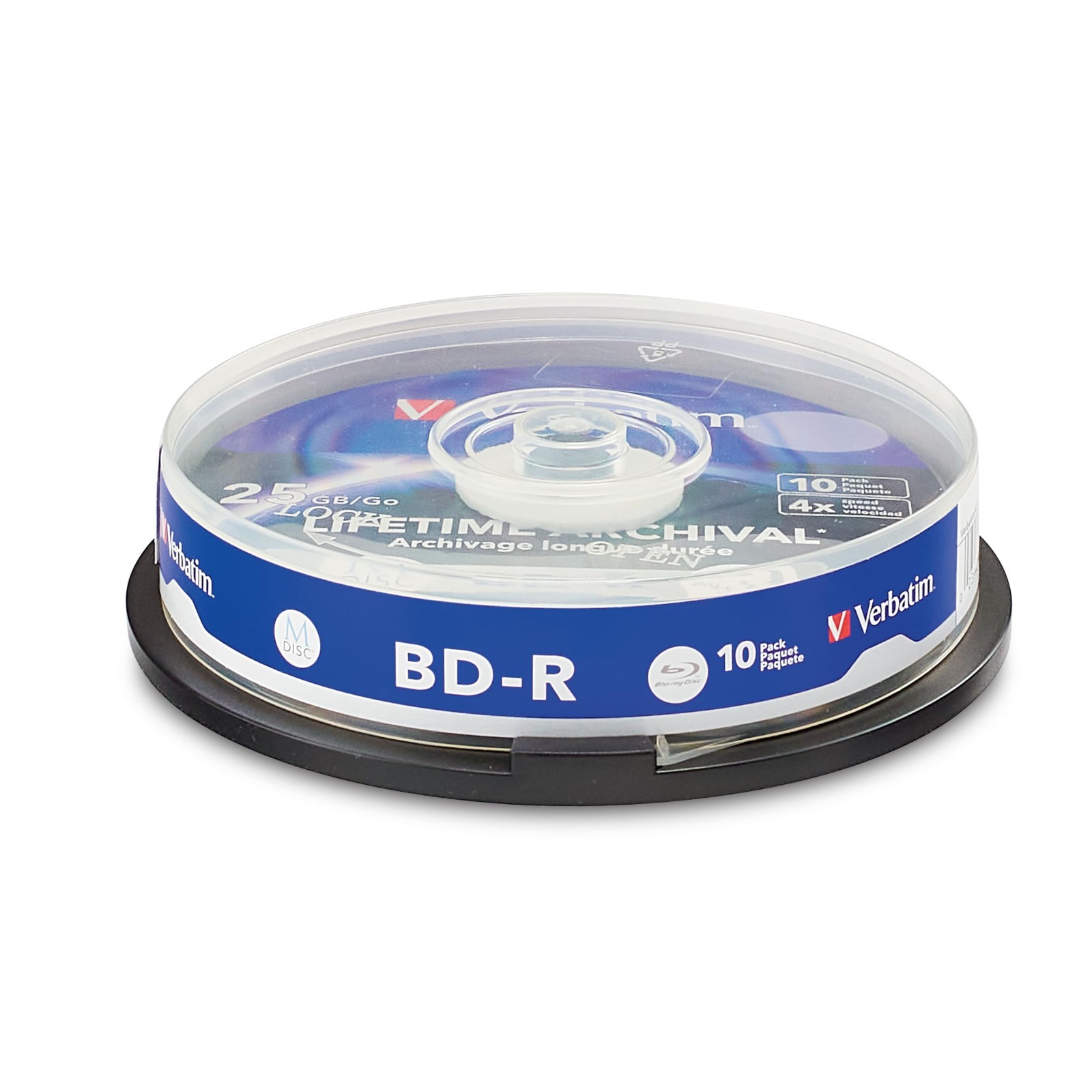 Verbatim M DISC BD-R 25GB 4X Inkjet Printable Archival Discs 10 Pack