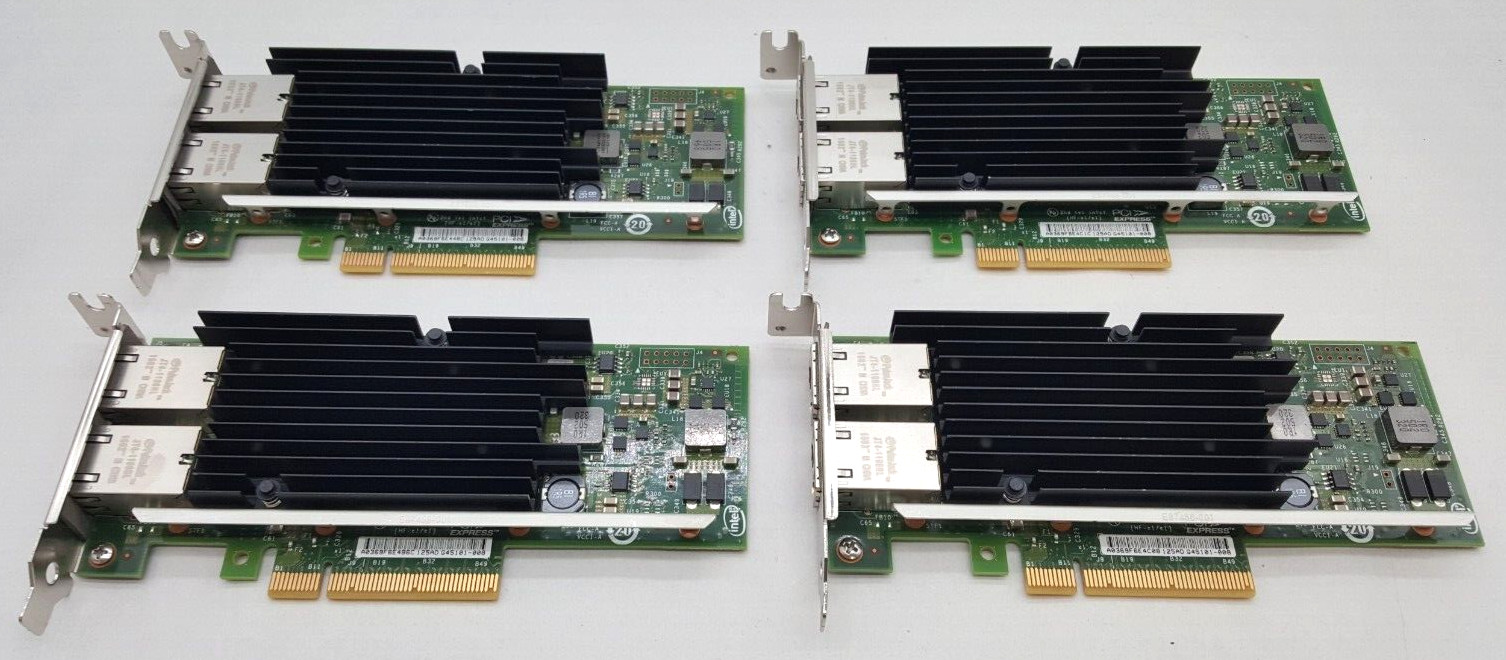 Lot of (4) Oracle Sun 7070006 Intel G58497 Dual-Port 10GbE Base-T Gen2 PCIe NIC