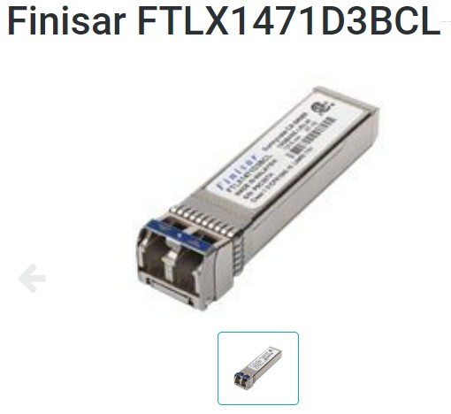 New Finisar FTLX1471D3BCL SFP+ Transceiver Module