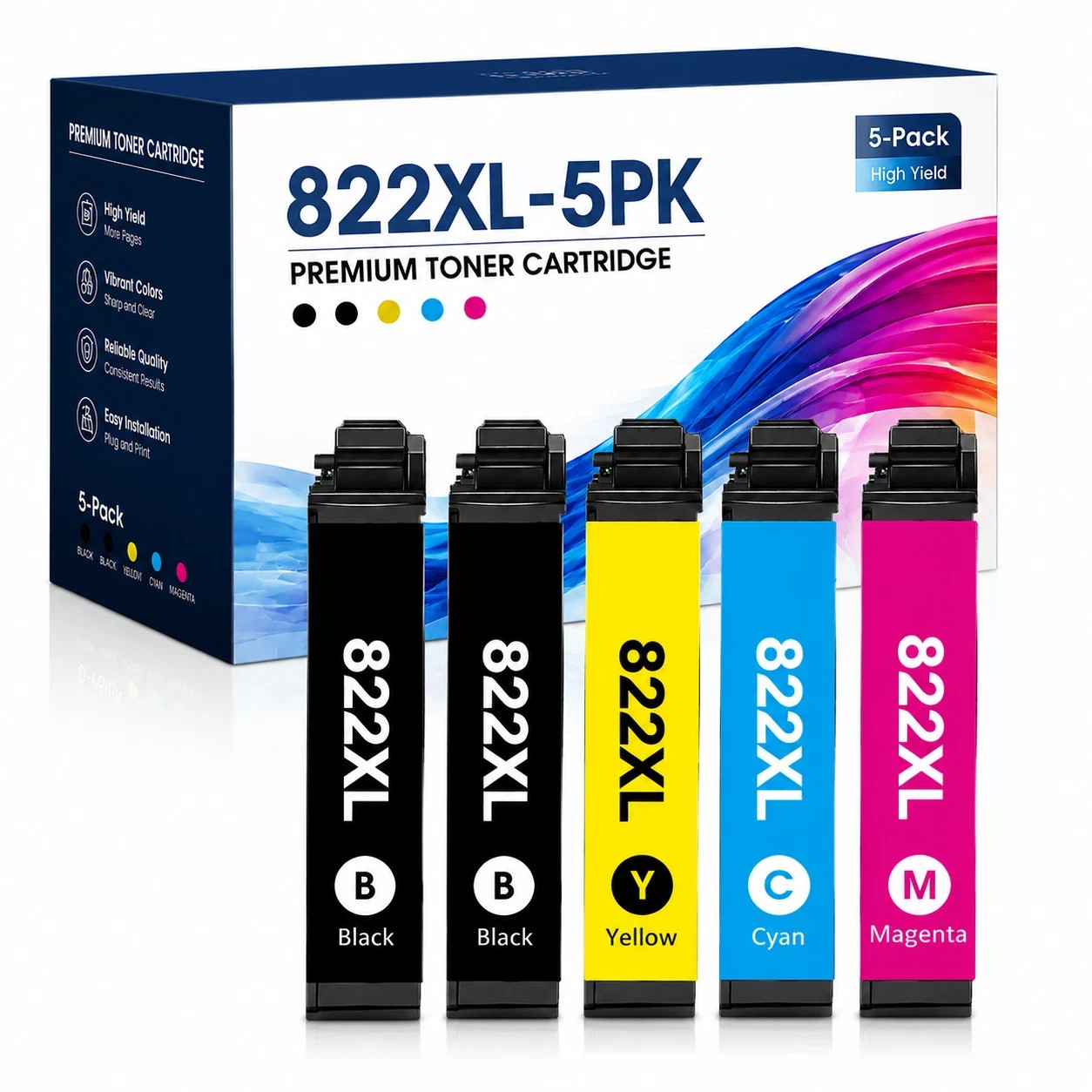 822xl 5PK Replacement Workforce Pro WF-4720 WF-4730 WF-4740 EC-4020 EC-4