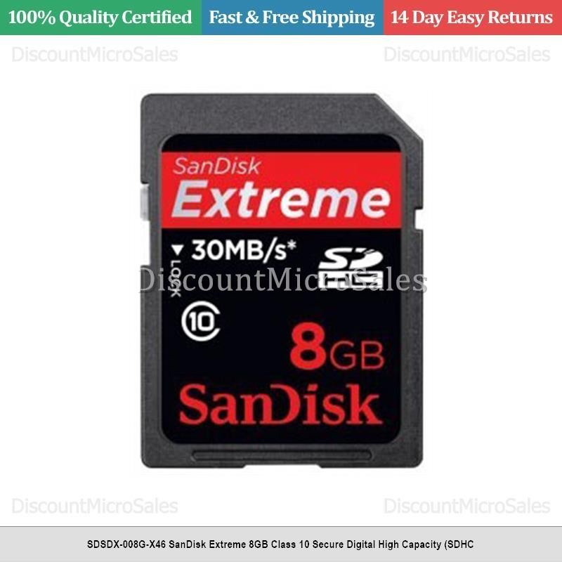 SDSDX-008G-X46 SanDisk Extreme 8GB Class 10 Secure Digital High Capacity (SDHC