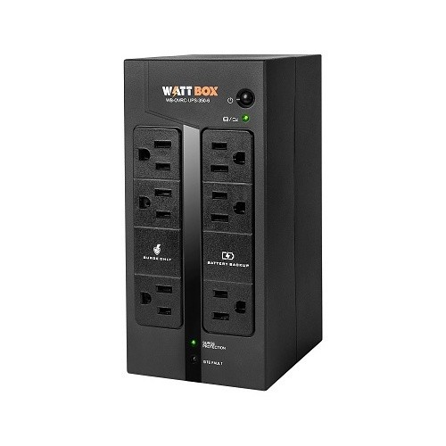 WattBox WB-OVRC-UPS-350-6 Standby UPS and Battery Pack (Compact), 6-Outlet 350VA