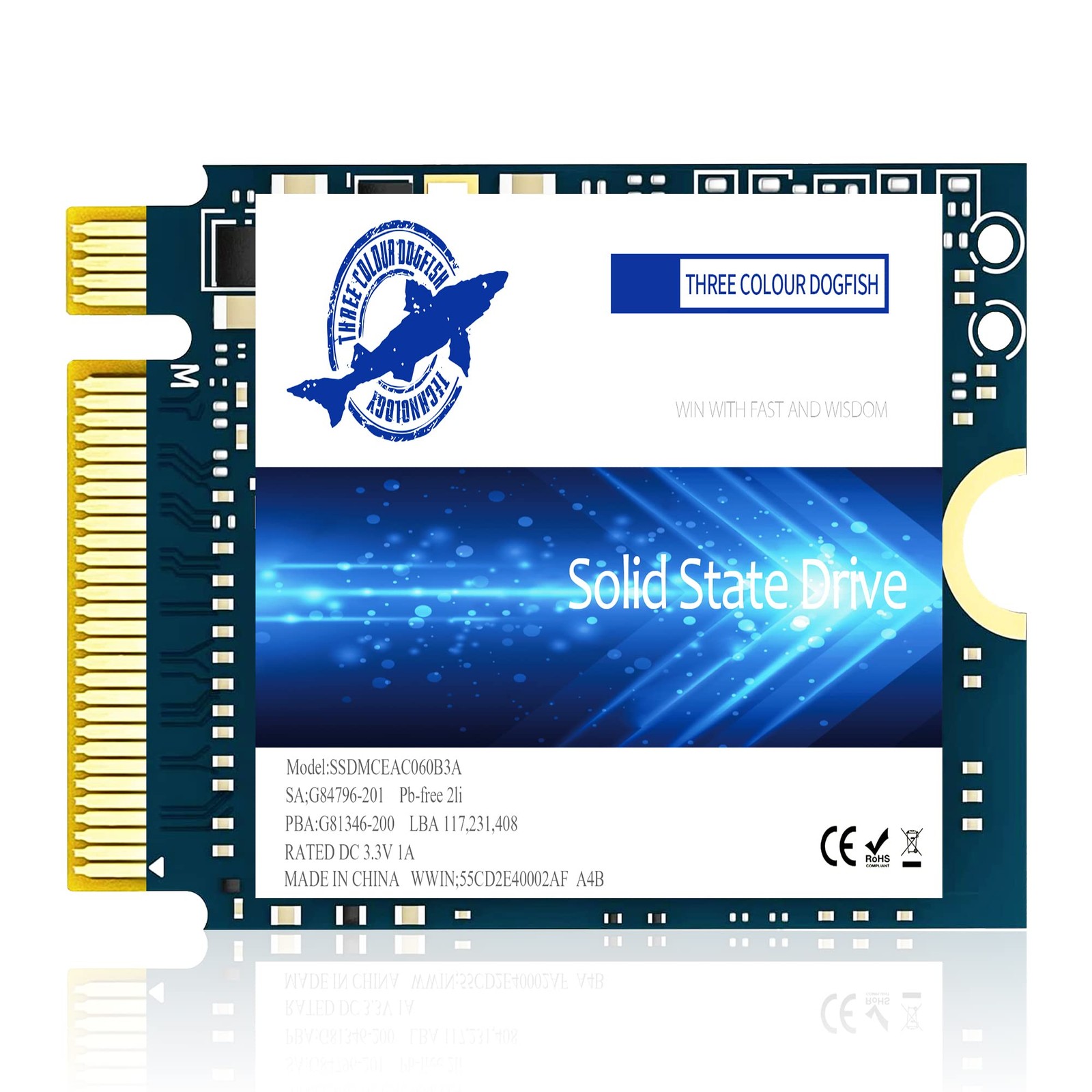 Dogfish SSD M.2 2230 NVMe PCIe 4.0 512GB 3D TLC NAND Gaming Internal Solid State