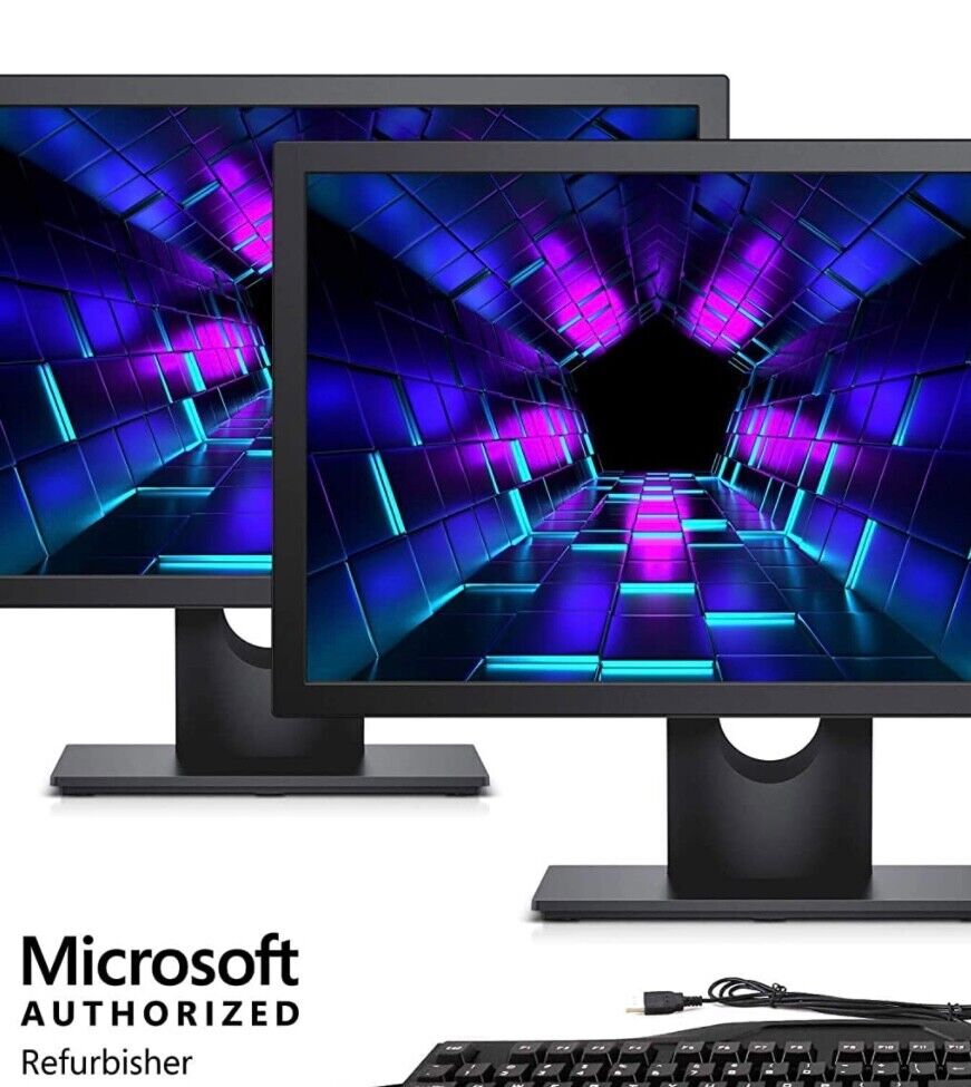 PC Dual LCD monitors 19 inch,  Professionally inspected, tested and cleaned